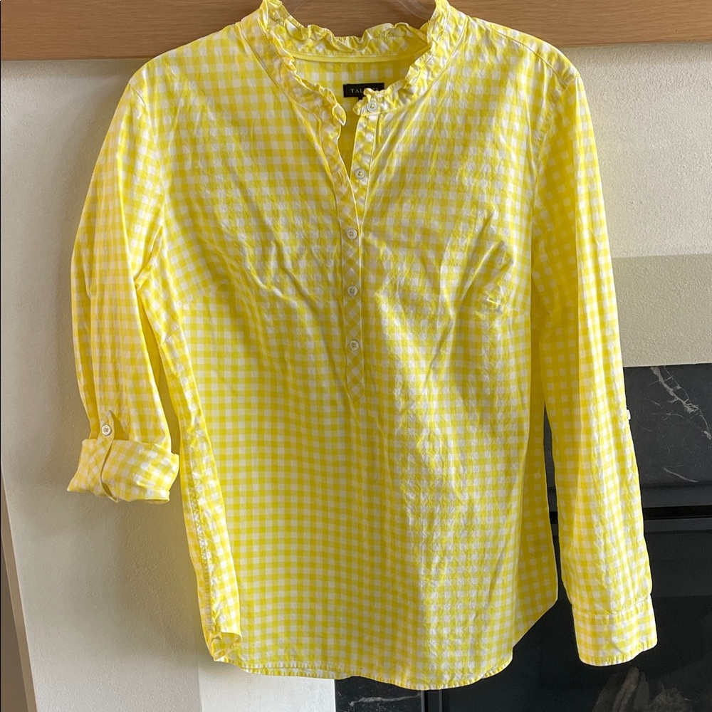 Talbots Gingham Popover Top